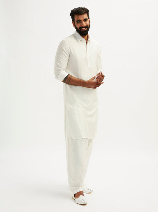 white pathani salwar
